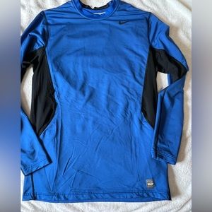 Mens Nike pro hiperwarm top blue size large